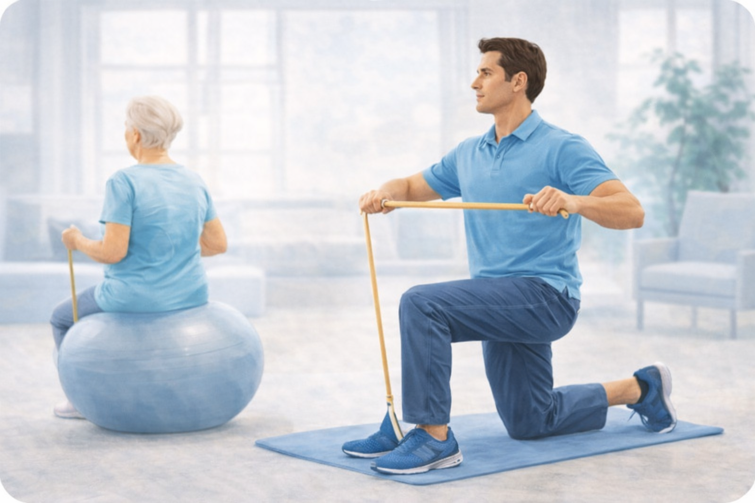 Physiotherapy guided exercise session